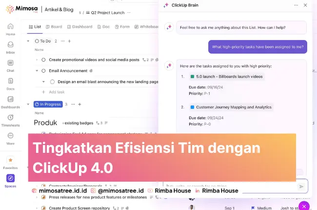 Tingkatkan Efisiensi Tim dengan ClickUp 4.0