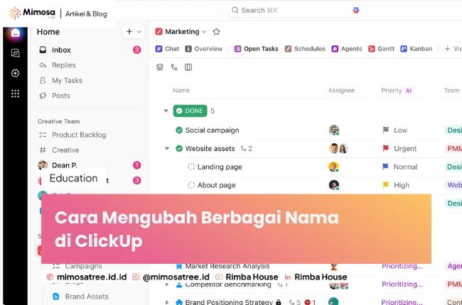 Cara Mengubah Berbagai Nama Di Clickup
