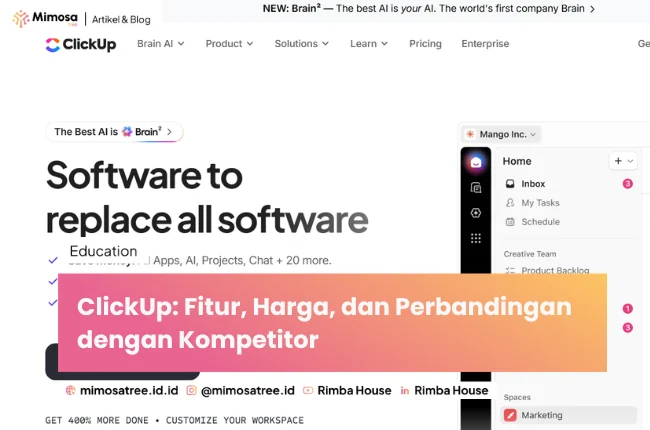 Clickup Fitur  Harga  Dan Perbandingan Dengan Kompetitor
