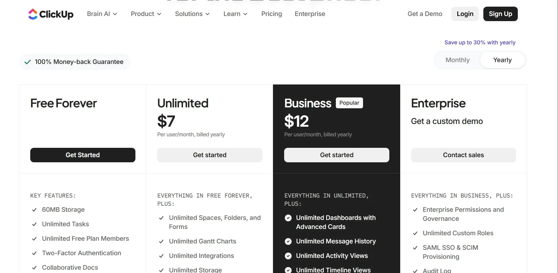 Clickup Pricing