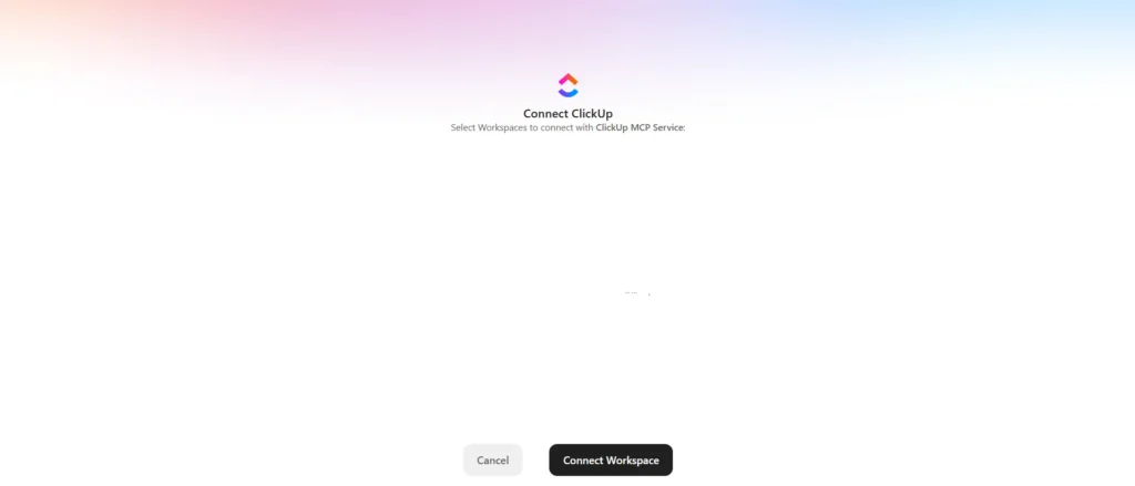 Connect Ke Clickup untuk pilih WordPress