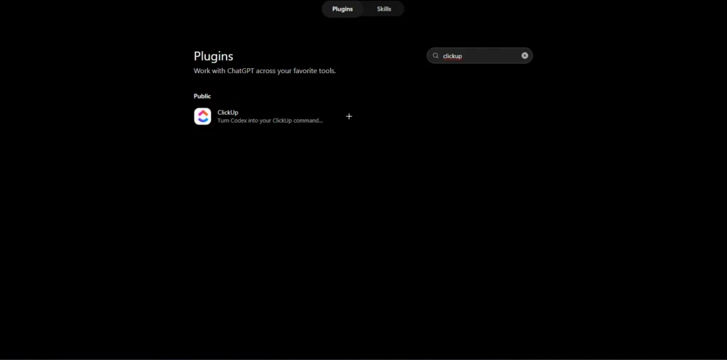 Plugin ClickUp di Chatgpt