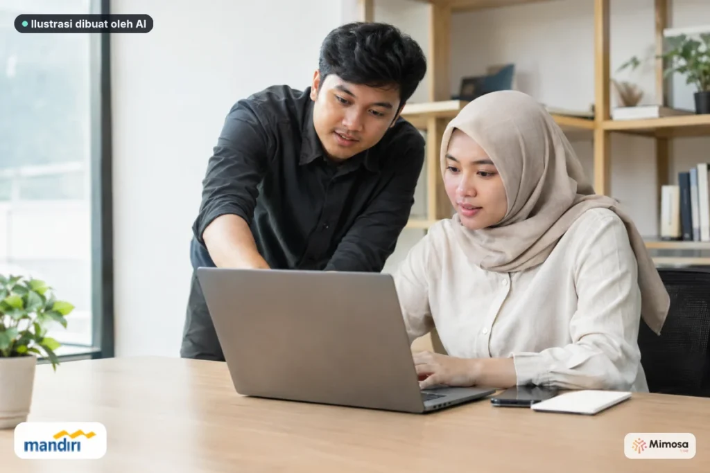 Konsultan membantu staf memahami workspace ClickUp dalam sesi training.